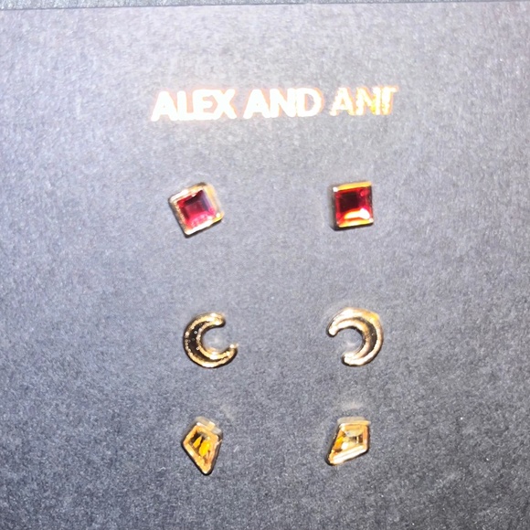🌺Sterling Silver Alex And Ani Ruby Earrings. - Picture 2 of 6